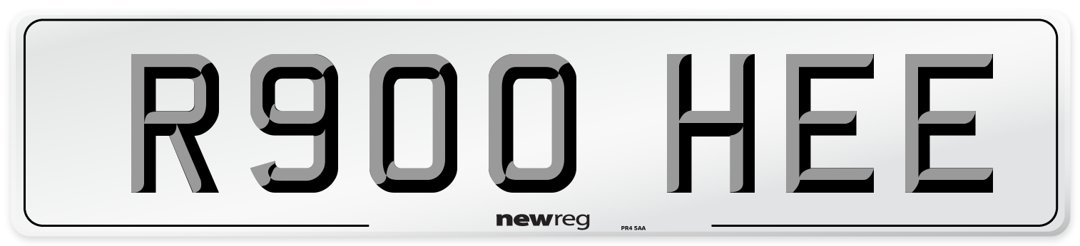 R900 HEE Number Plate from New Reg